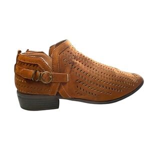 Rouge Helium Women's 8 M Brown Faux Leather Slip On Buckle Accent Comfort Shoes